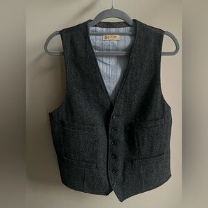 J. Crew Vintage Gray Herringbone Vest